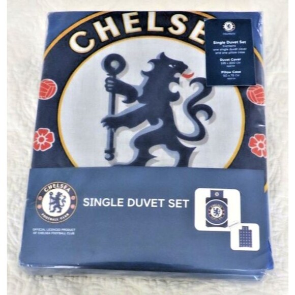 Chelsea Football Club Single Reversible Polycotton Duvet Set Officially Licensed - Picture 1 of 11